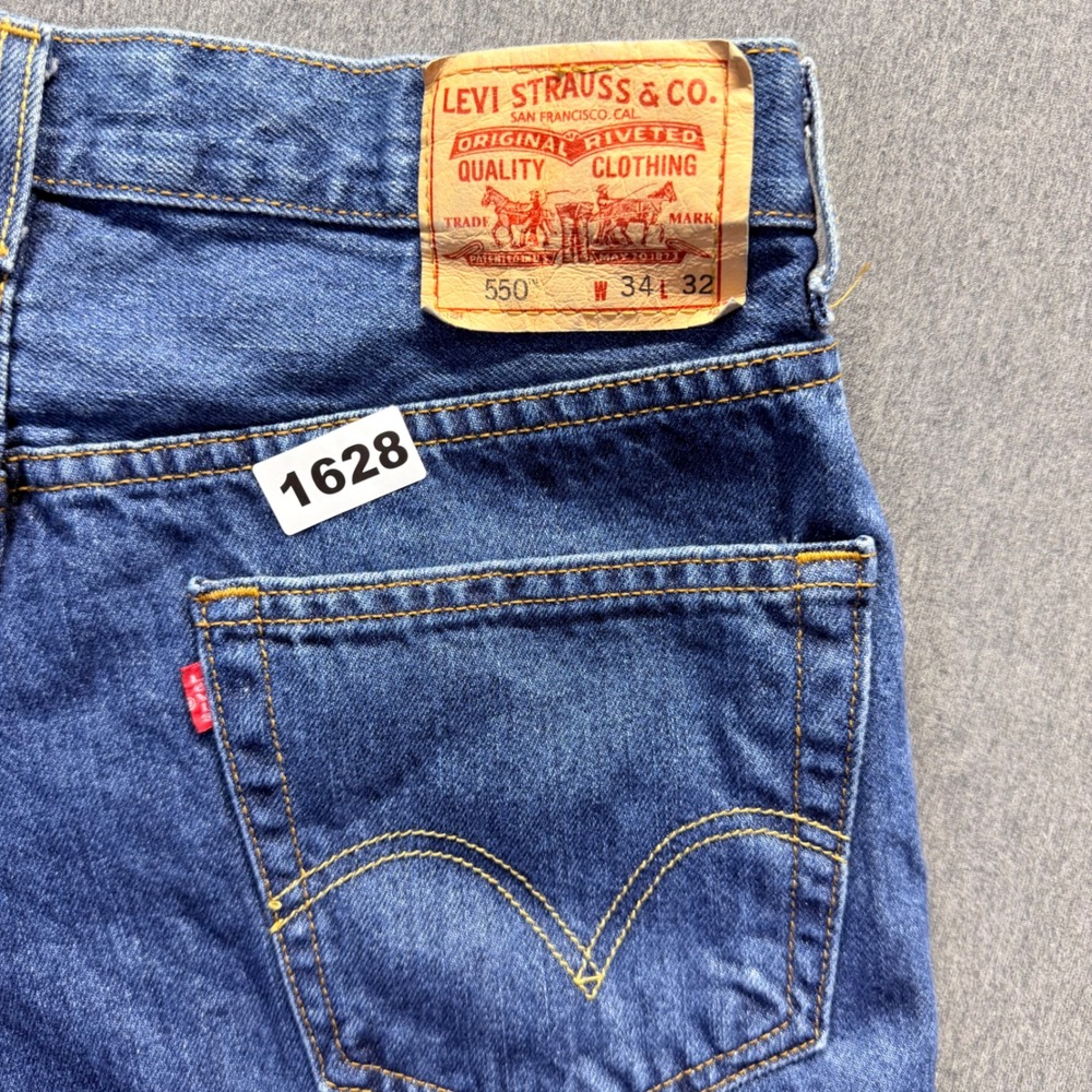 Levis 550 Relaxed Fit Jeans Mens 34x32 Blue Denim Tapered Leg 00550-4891